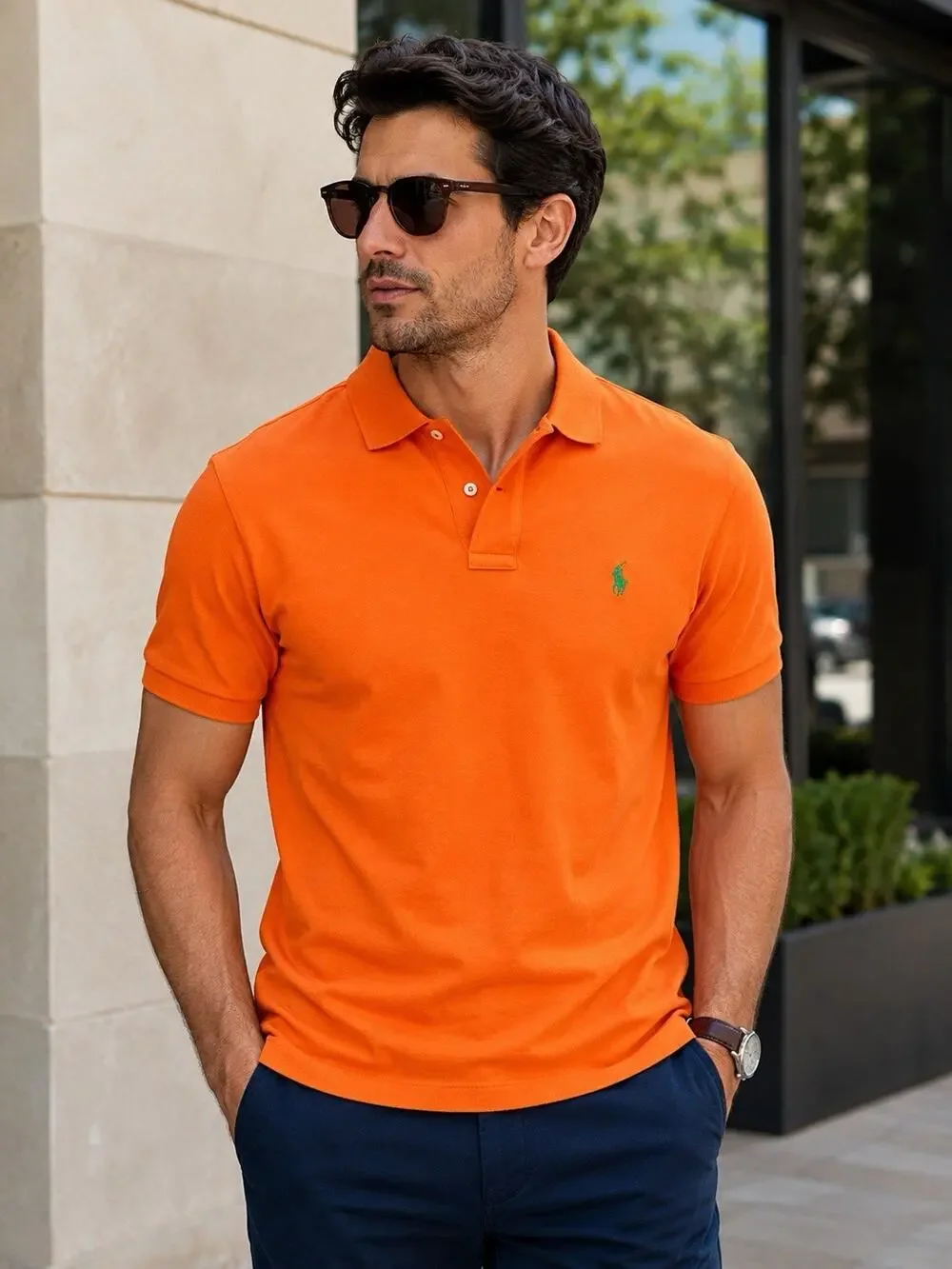 Polo Ralph Lauren Classic Fit Orange Polo Shirt Men’s Size S 100% Cotton